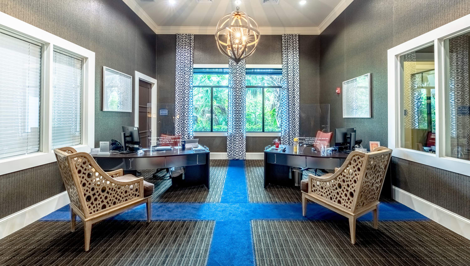 Leasing office at The Hamptons at Palm Beach Gardens Apartments in Palm Beach Gardens, Florida