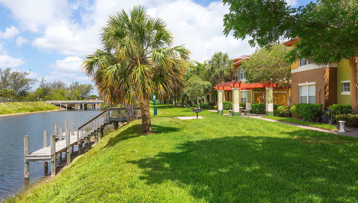 Canal front at Delray Bay Apartments in Delray Beach, Florida