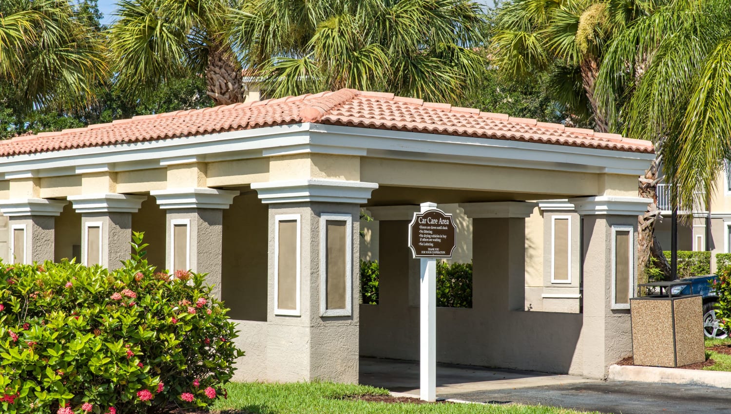 Car care area at Ibis Reserve Apartments in West Palm Beach, Florida