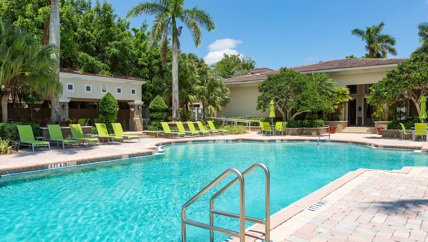 Pool area at Ibis Reserve Apartments in West Palm Beach, Florida