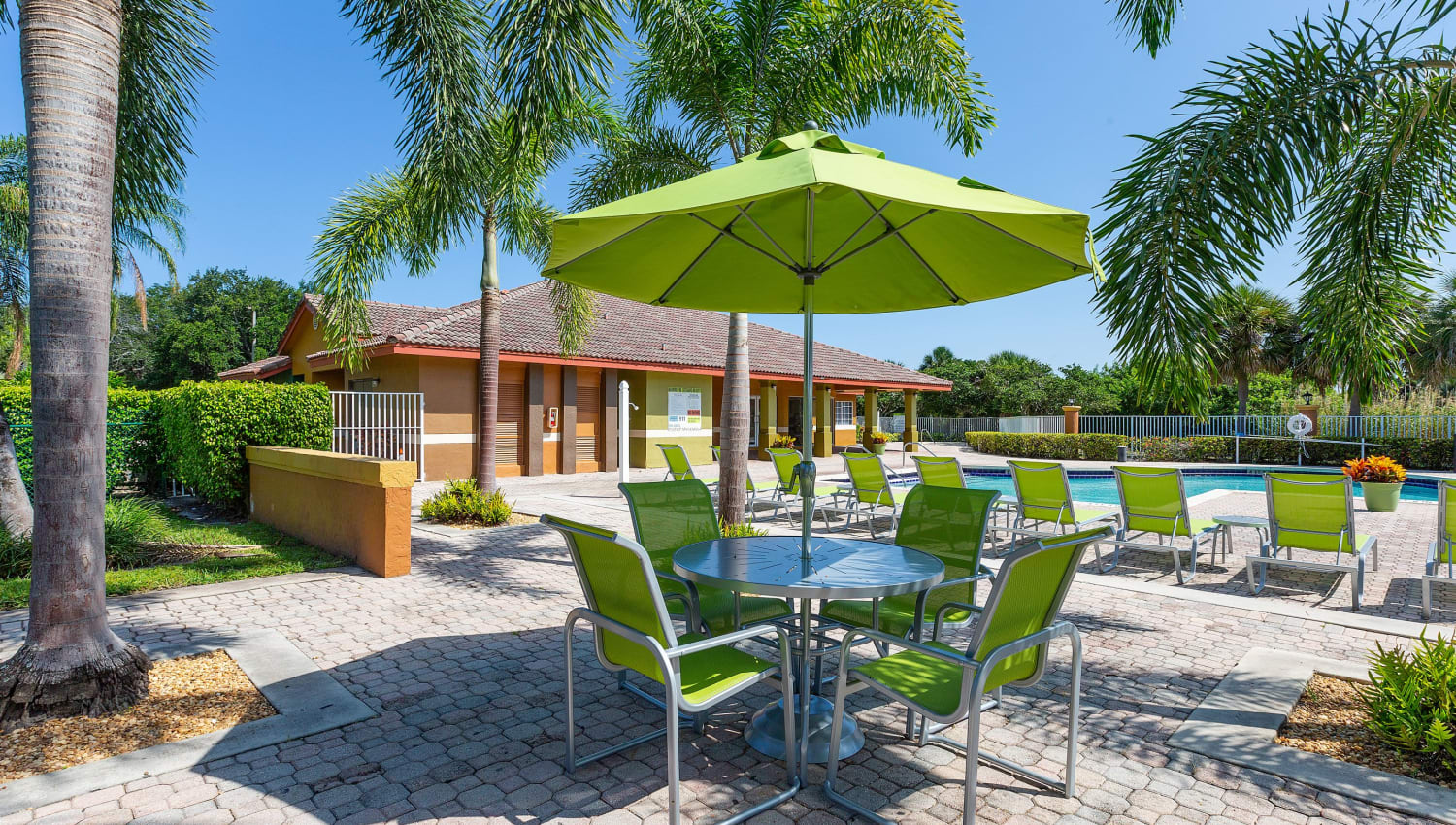 Pool area at Whalers Cove Apartments in Boynton Beach, Florida