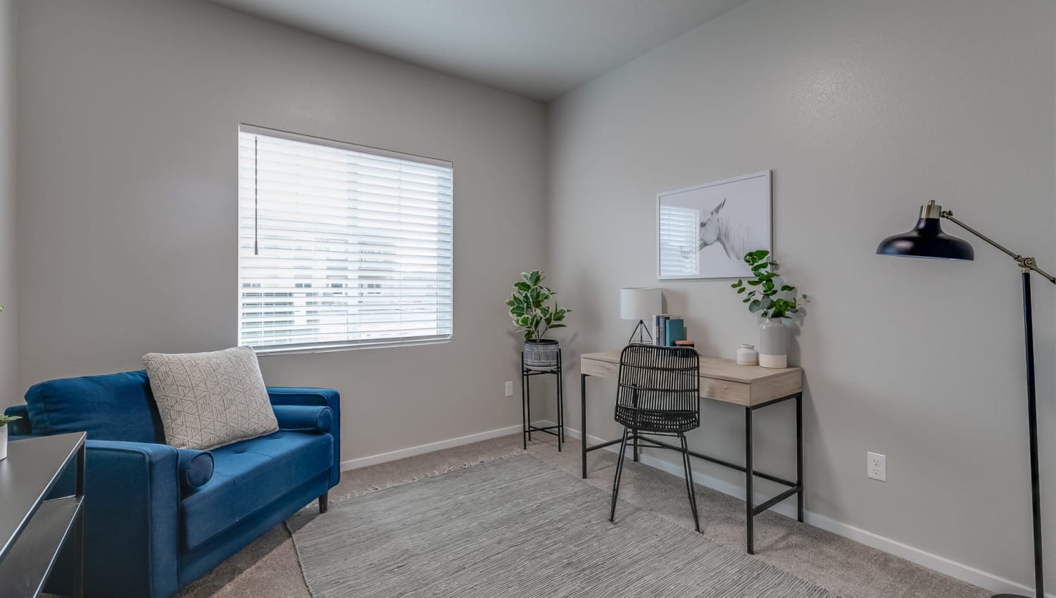 Home office set up in the second bedroom of a home at Olympus at Ten Mile in Meridian, Idaho