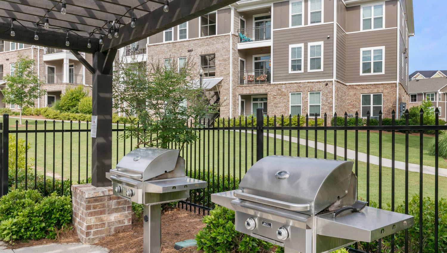 Barbecue grilling stations at The Village at Apison Pike in Ooltewah, Tennessee