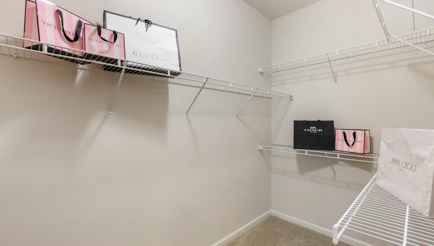 Interior of a large walk-in closet at The Village at Apison Pike in Ooltewah, Tennessee