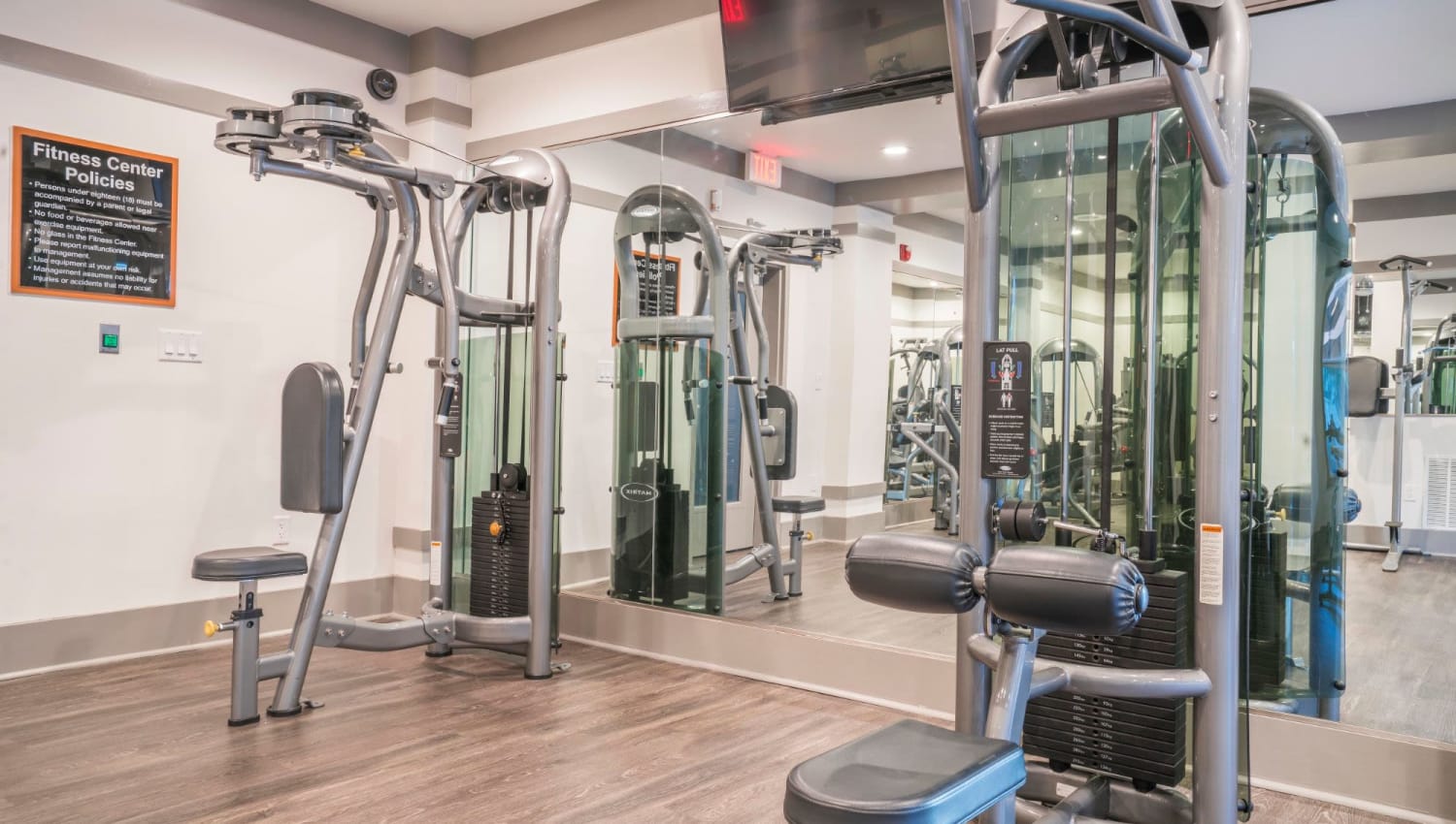 Fitness center with modern machines at Drift Dunwoody in Dunwoody, Georgia