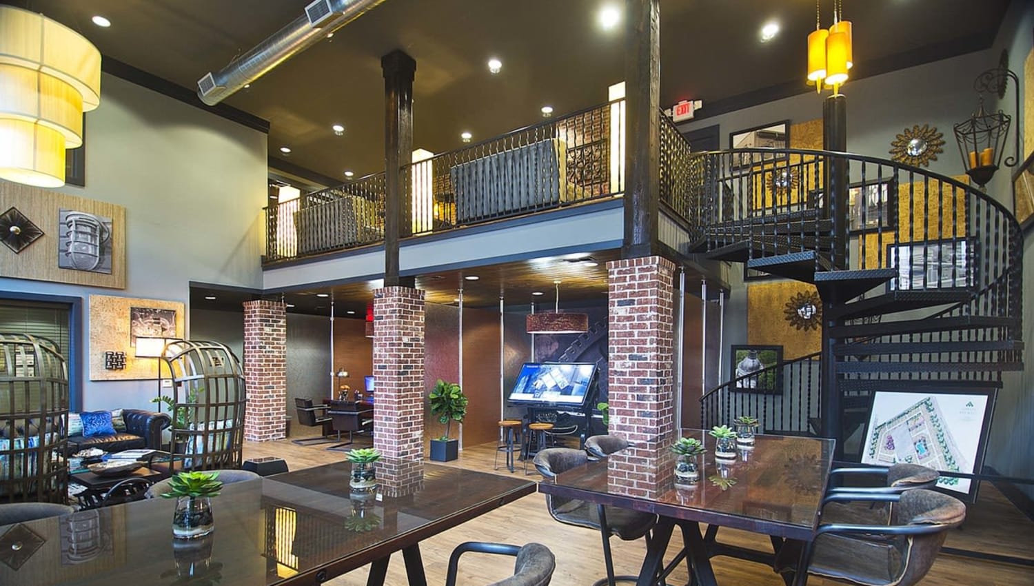 Inside the clubhouse at Porter Westside in Atlanta, Georgia