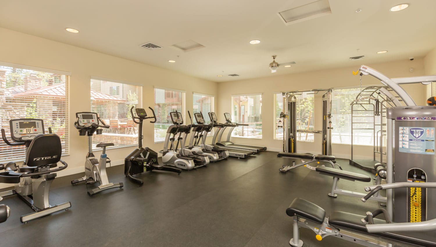 Well-equipped fitness center at Mountain Trail in Flagstaff, Arizona