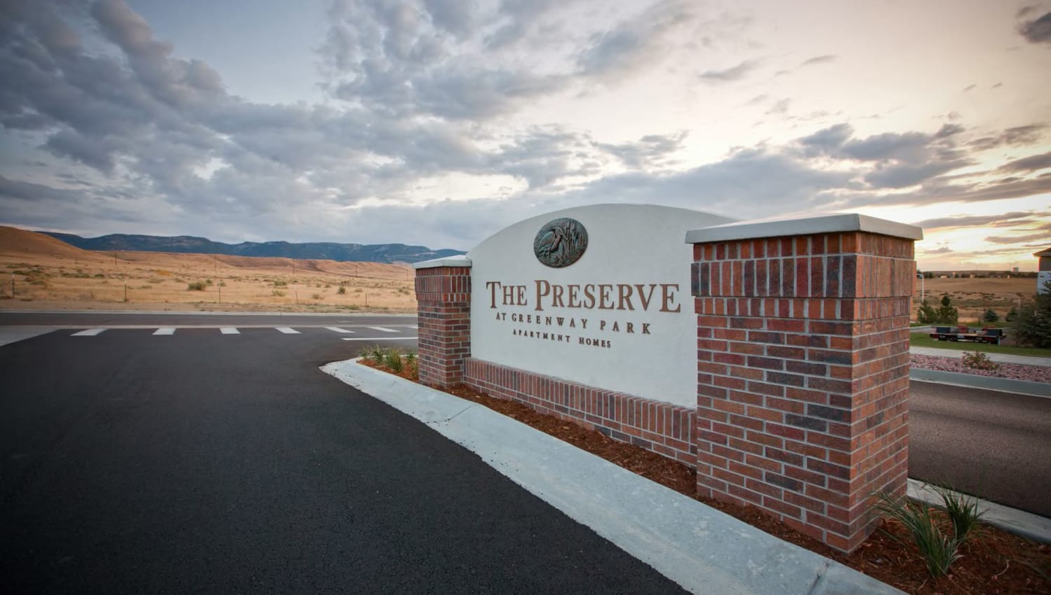 Sign at the entrance to The Preserve at Greenway Park in Casper, Wyoming