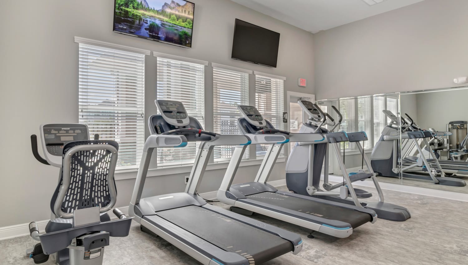 Treadmills in the fitness center at The Carlton at Bartram Park in Jacksonville, Florida