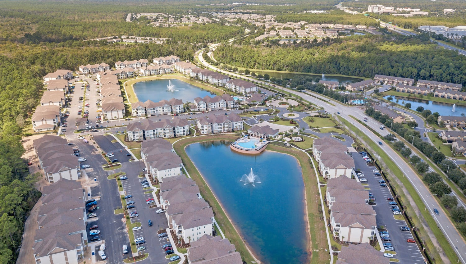 Stunning aerial view of The Carlton at Bartram Park in Jacksonville, Florida