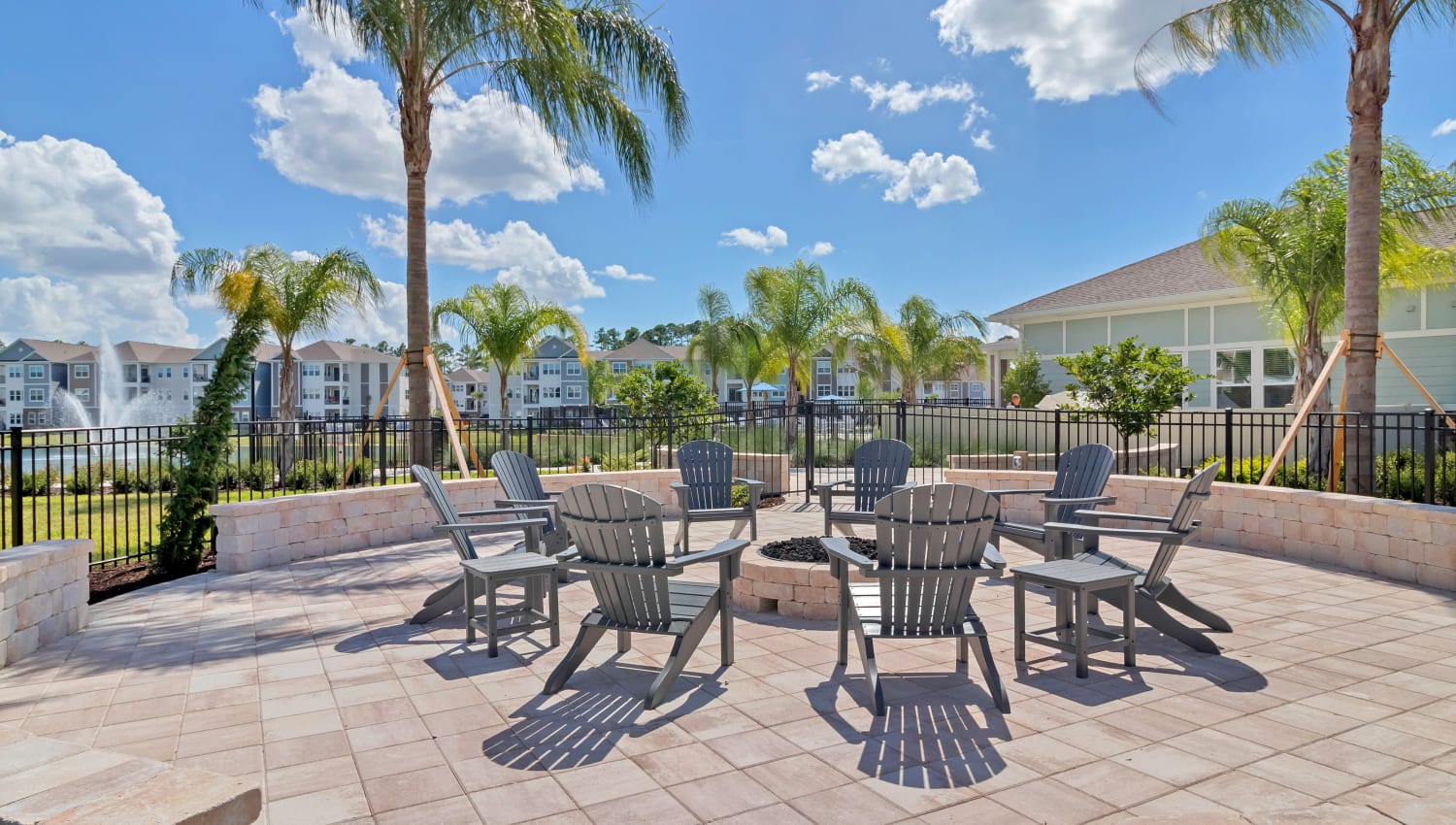 Firepit and social area at The Carlton at Bartram Park in Jacksonville, Florida