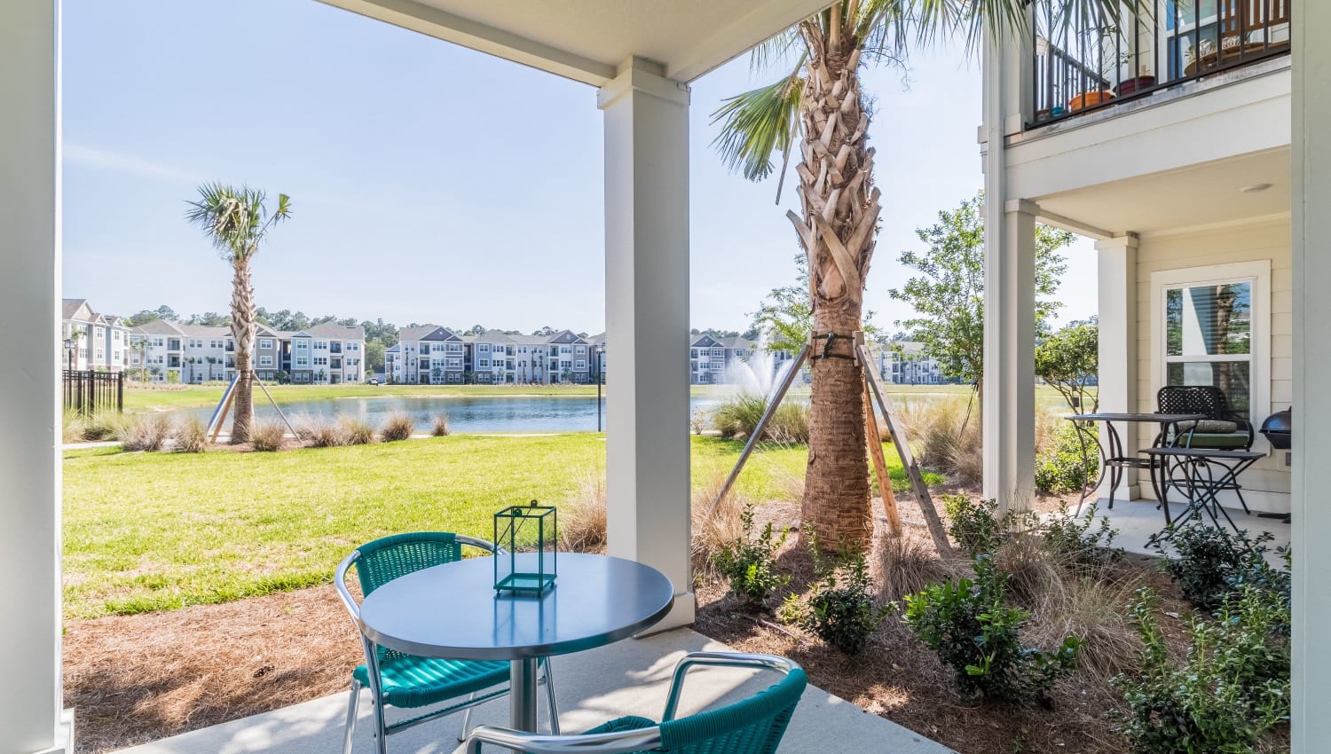 Private patio at Lakeline at Bartram Park in Jacksonville, Florida
