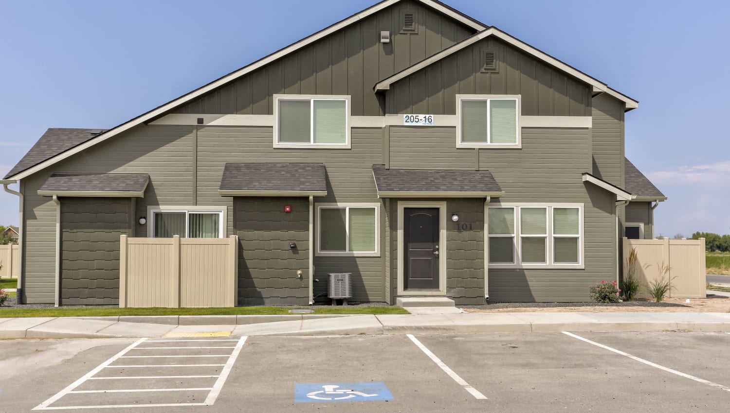 Parking outside of Cedar Park & Canyon Falls Townhomes in Twin Falls, Idaho
