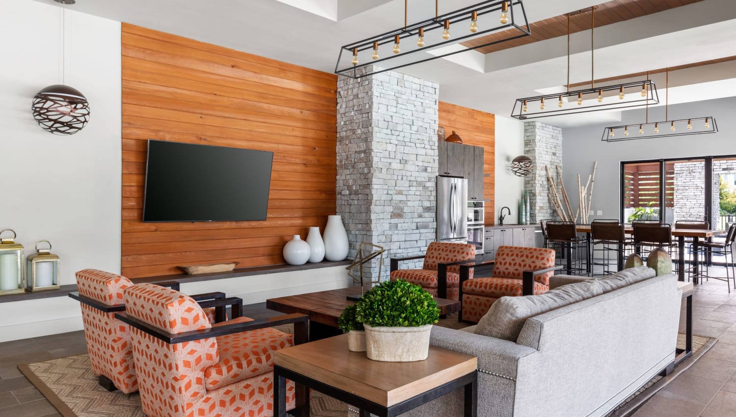 Luxury clubhouse lounge at The Point at Town Center in Jacksonville, Florida