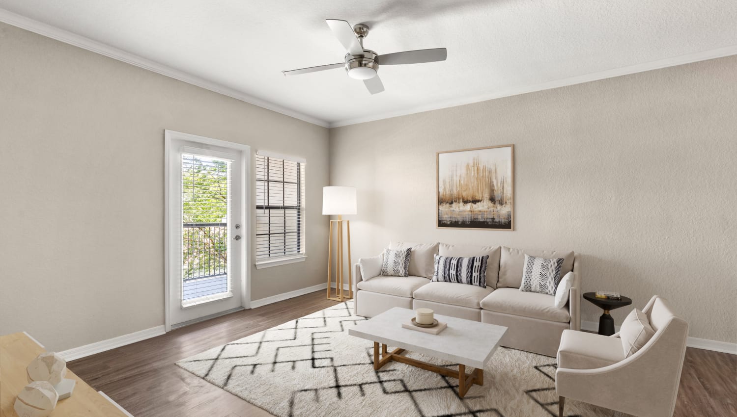 Comfortable Living room  at Mirador & Stovall at River City in Jacksonville, Florida