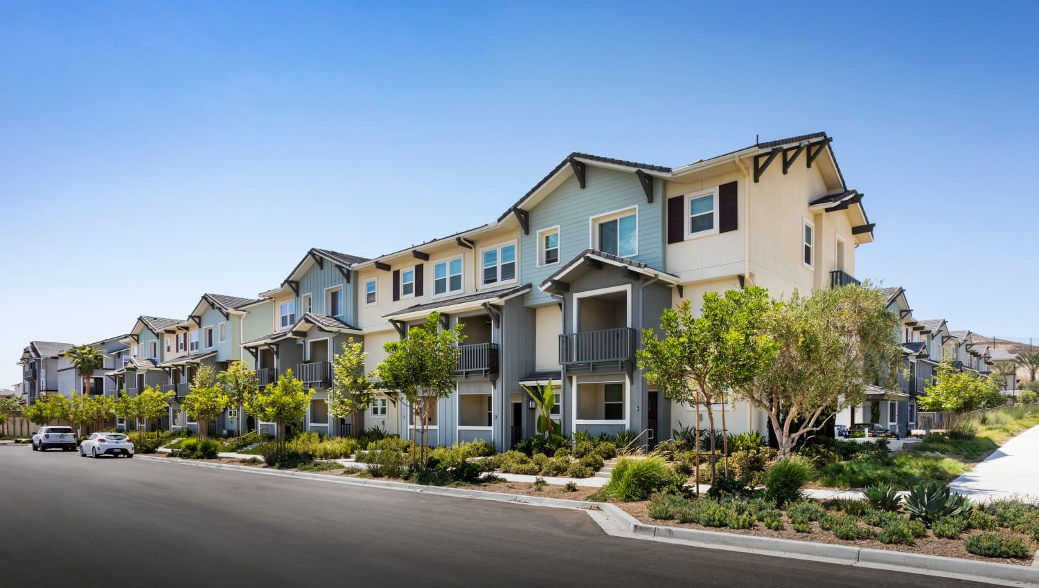 Exterior street view of The Residences at Escaya in Chula Vista, California