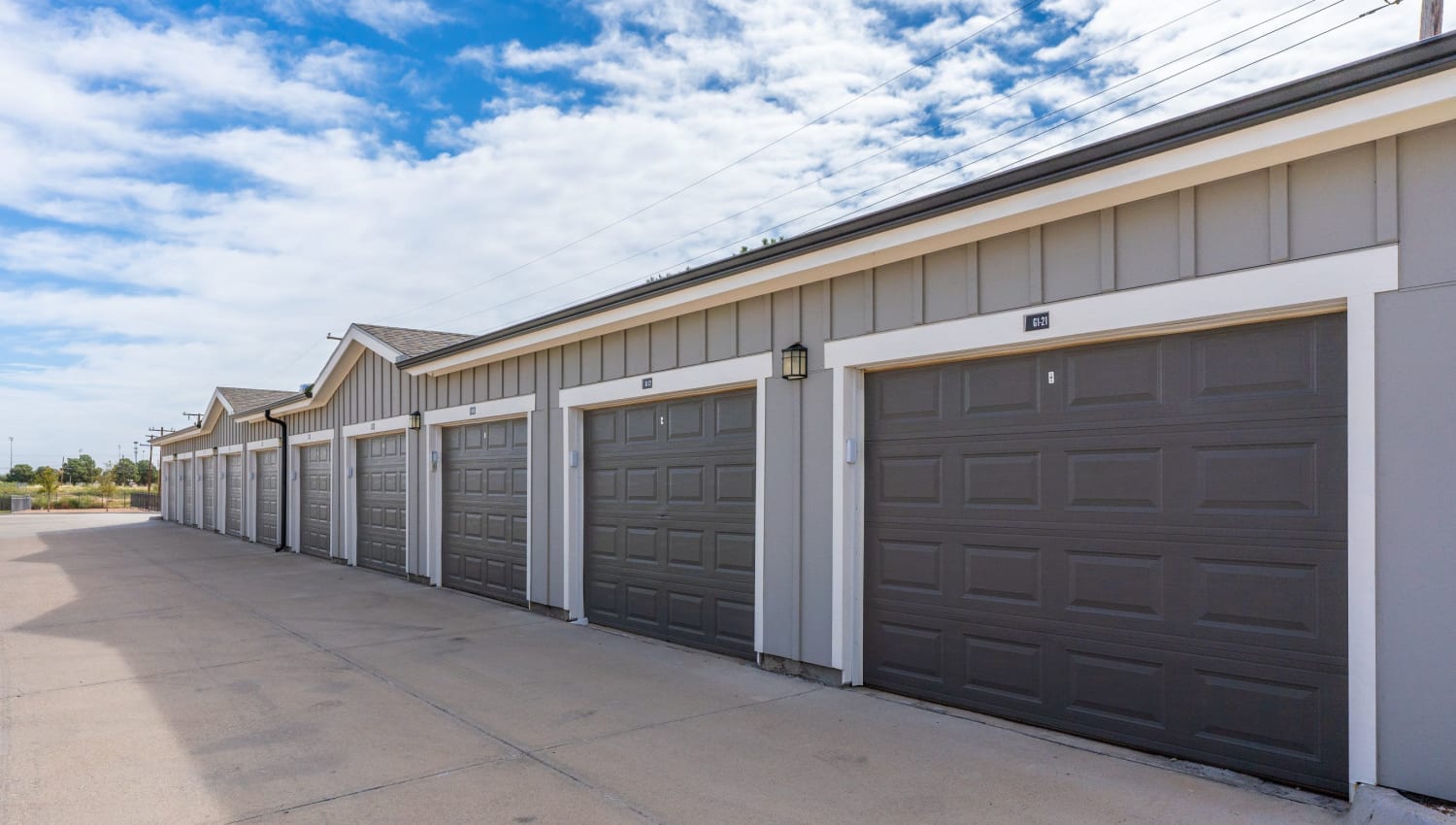 Garage spaces at The Everett at Ally Village in Midland, Texas