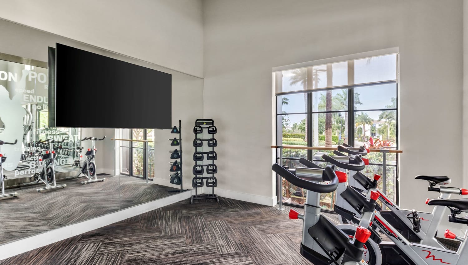 Fitness center at Eterno in Pompano Beach, Florida