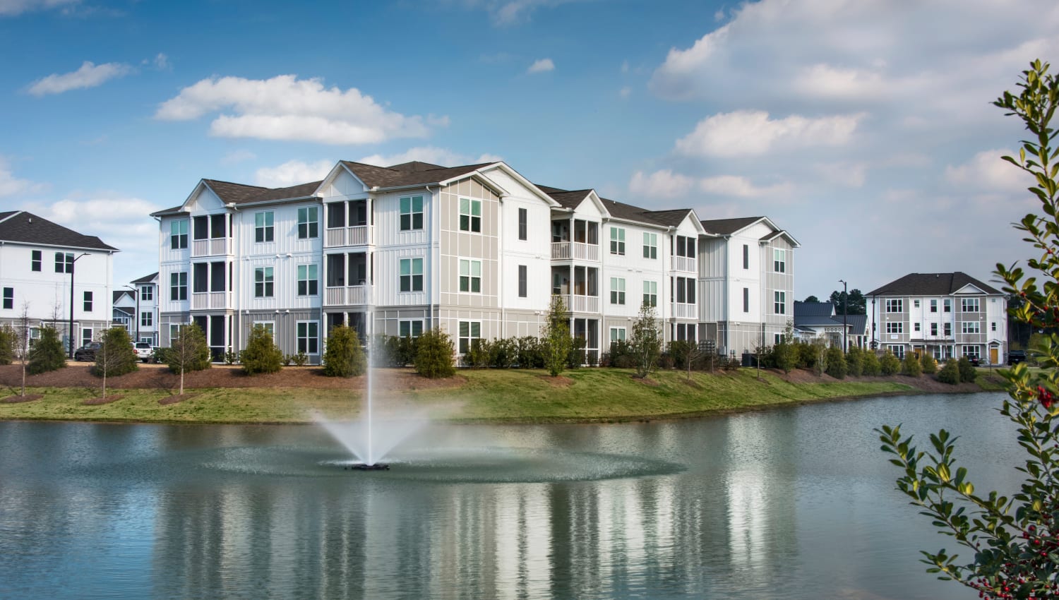 Lake outside of the community at Capital Crest at Godley Station in Savannah, Georgia