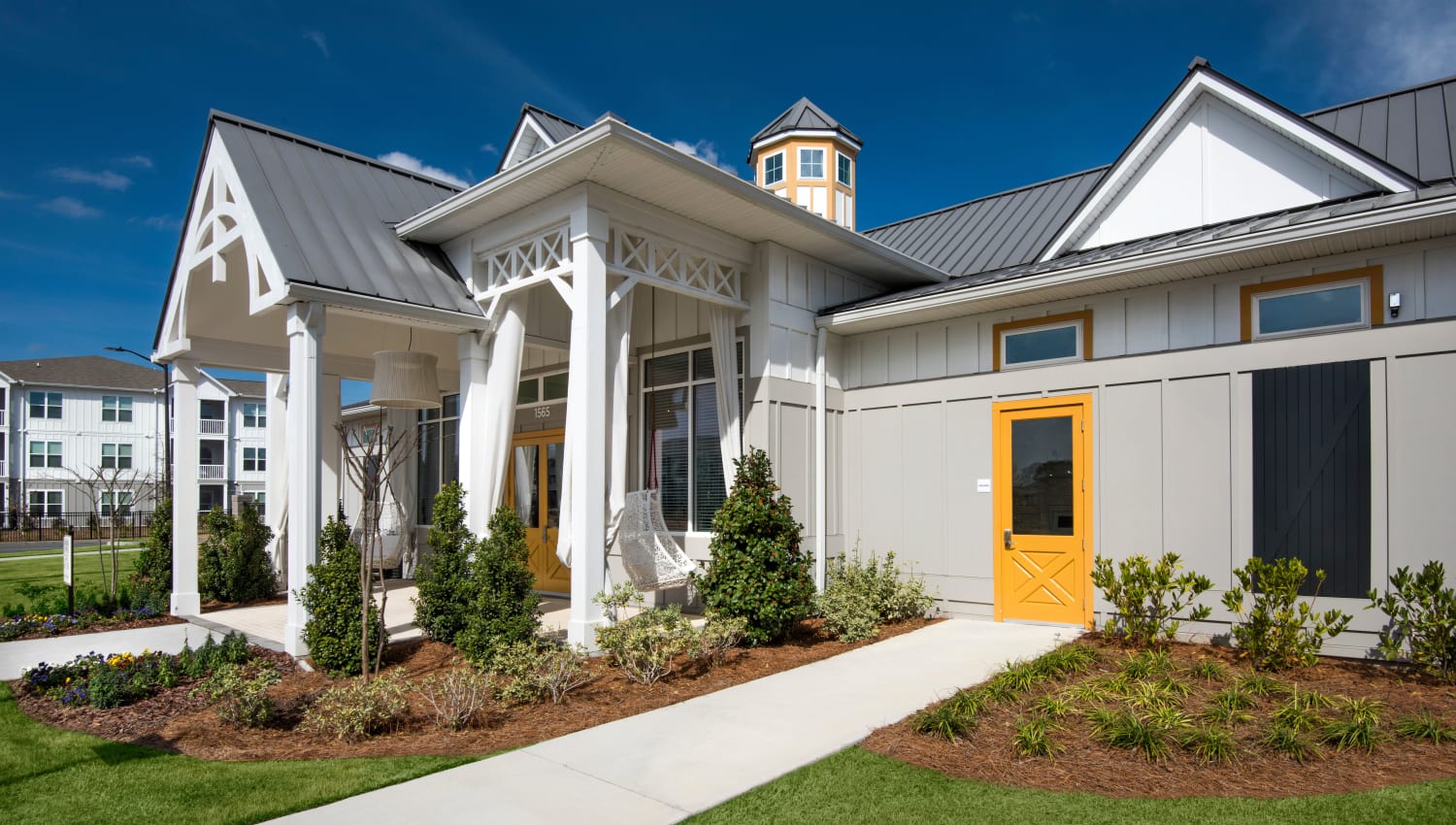 Exterior of the clubhouse at Capital Crest at Godley Station in Savannah, Georgia