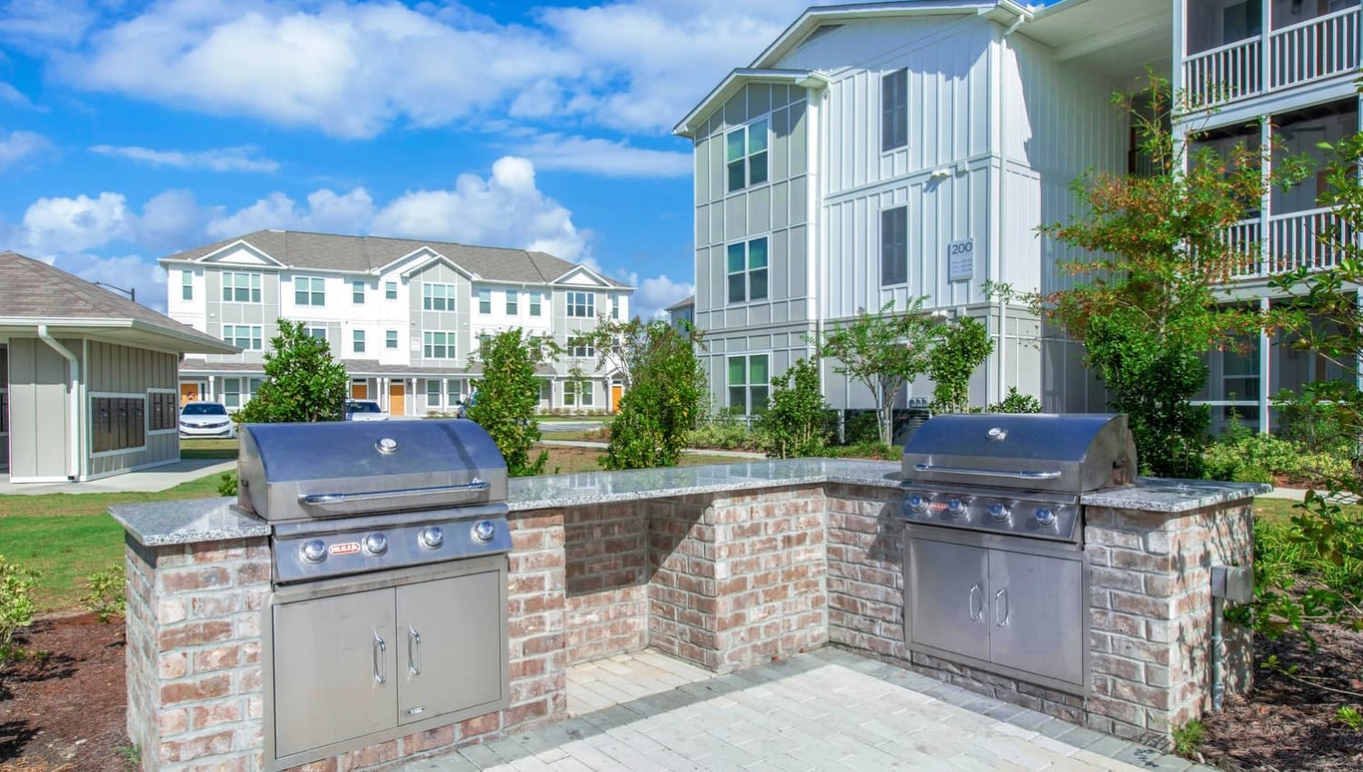 Grills outside at Capital Crest at Godley Station in Savannah, Georgia