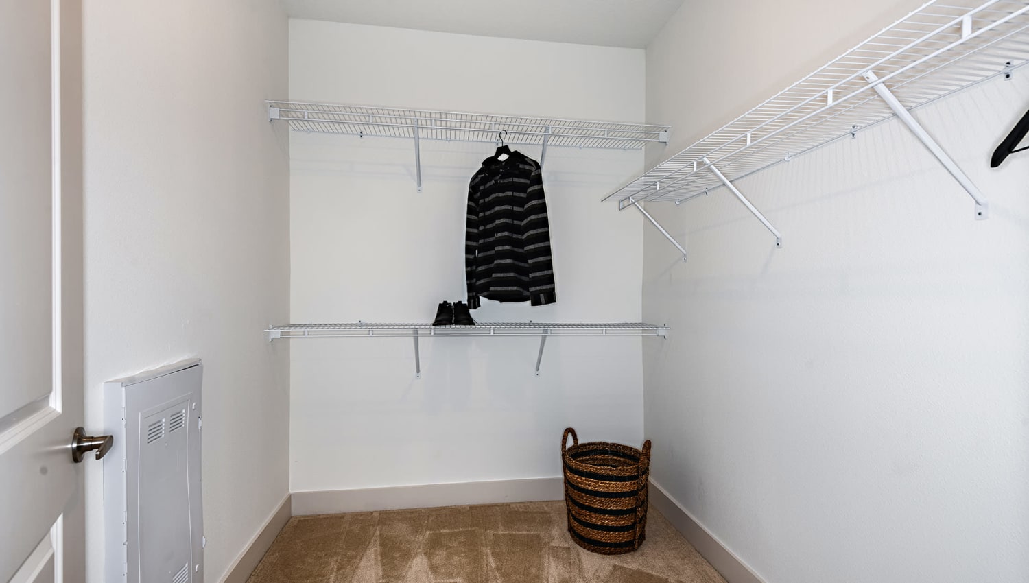 Walk-in closet at Olympus Preserve at Town Center in Jacksonville, Florida