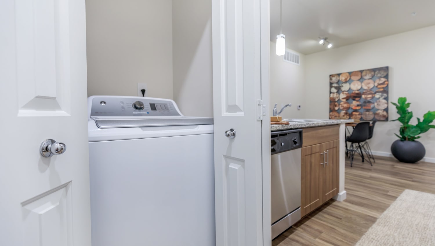 In-home laundry at Trailside Apartments in Flagstaff, Arizona
