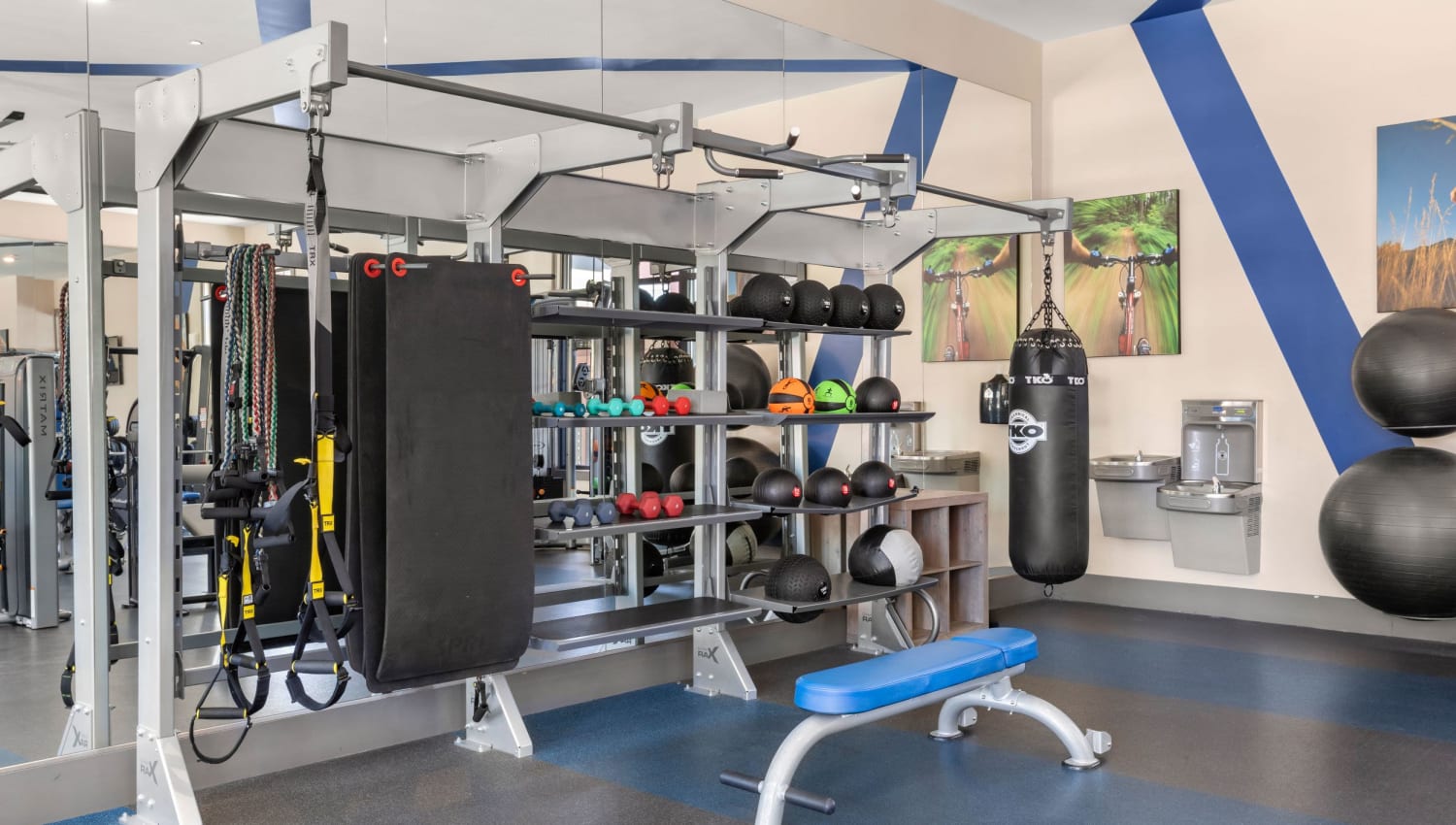 Fitness area at Town Commons in Gilbert, Arizona