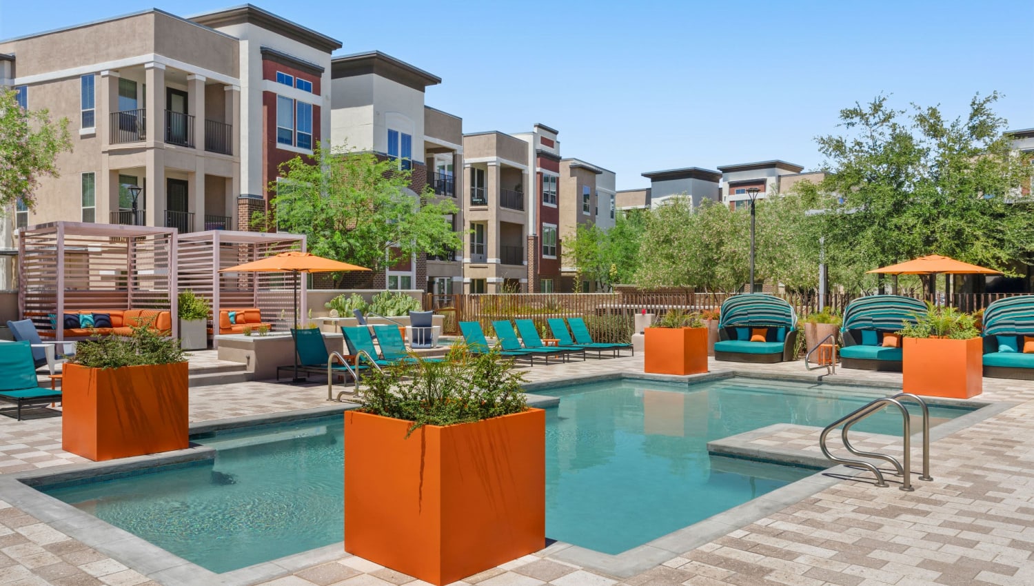 Common pool area at Town Commons in Gilbert, Arizona