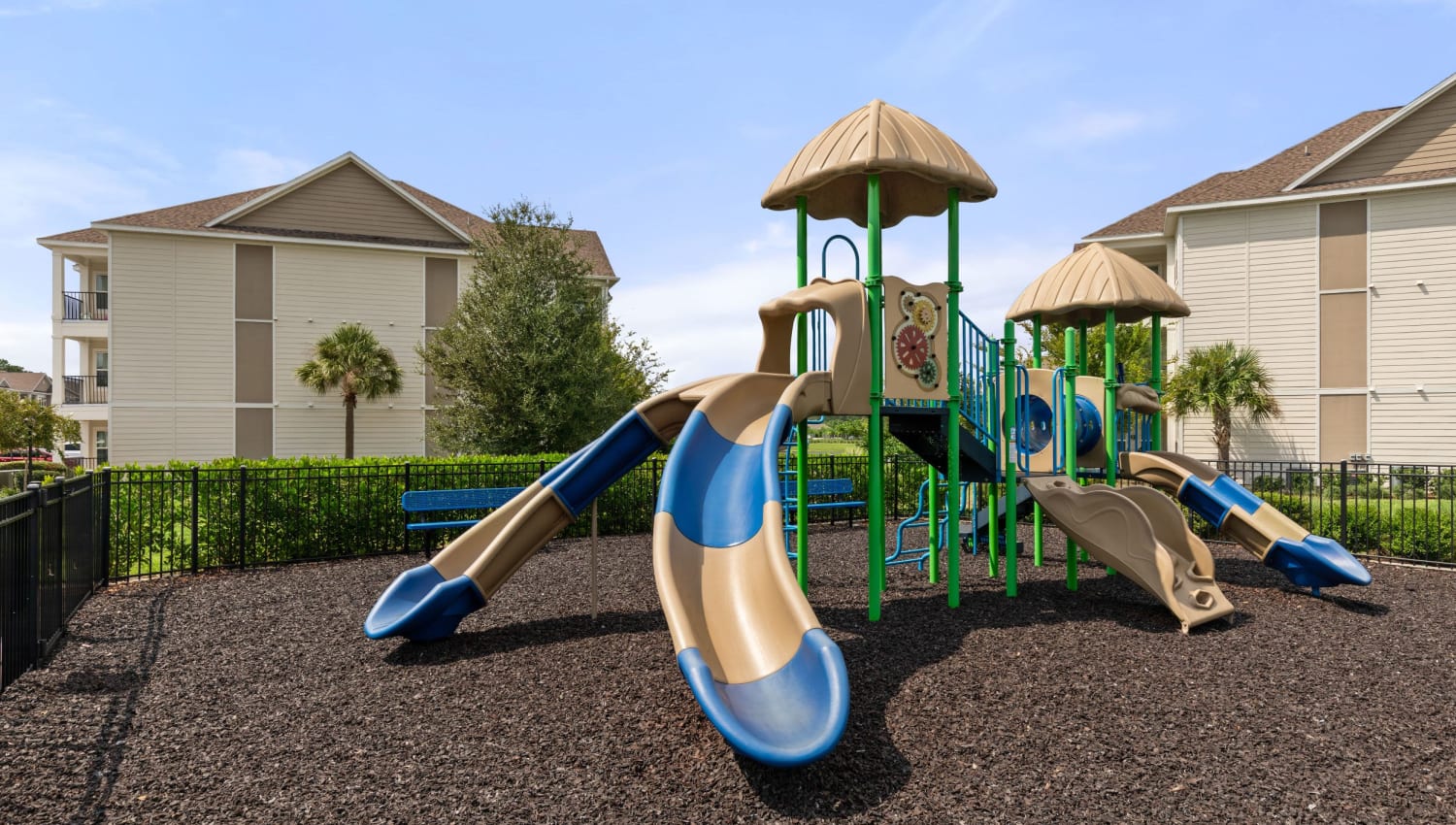 Playground with slides Lakeline at Bartram Park in Jacksonville, Florida