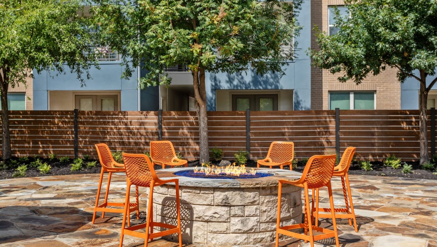 Outdoor fire pit at The Davis in Fort Worth, Texas