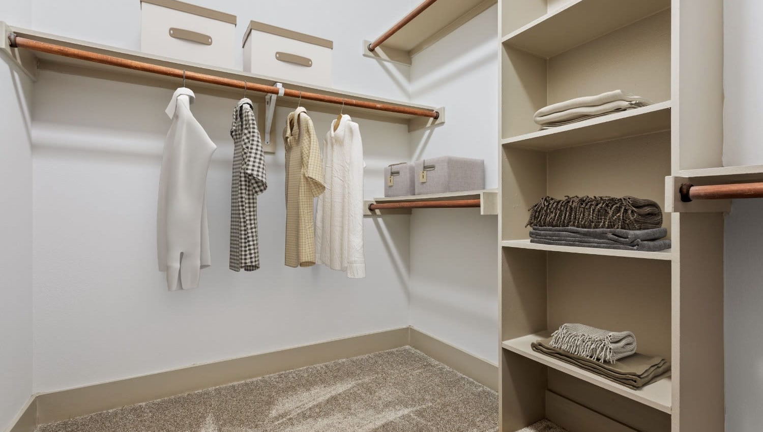 Walk-in closet at The Davis in Fort Worth, Texas