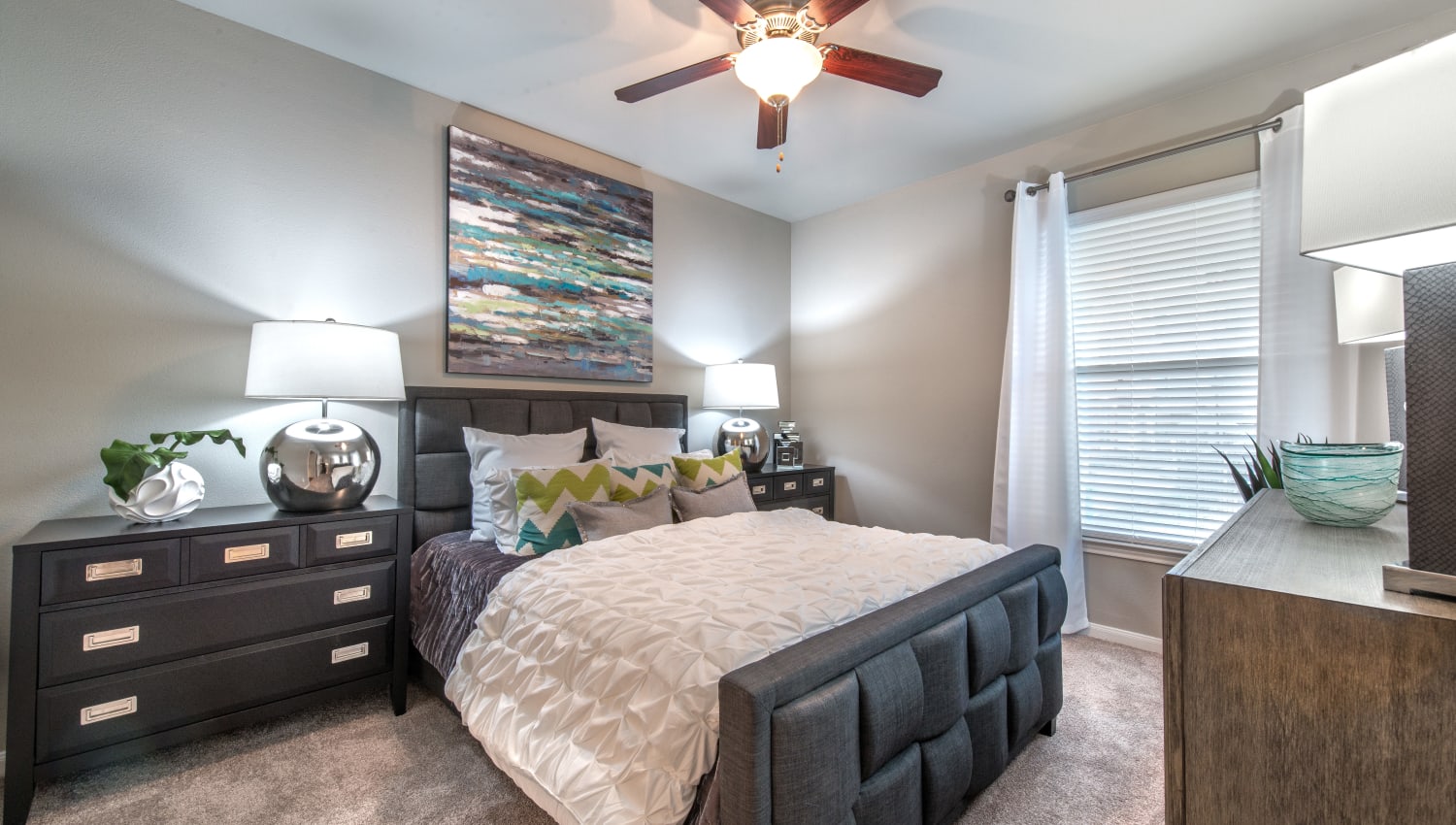 Bedroom with side cabinet  at Olympus Las Colinas