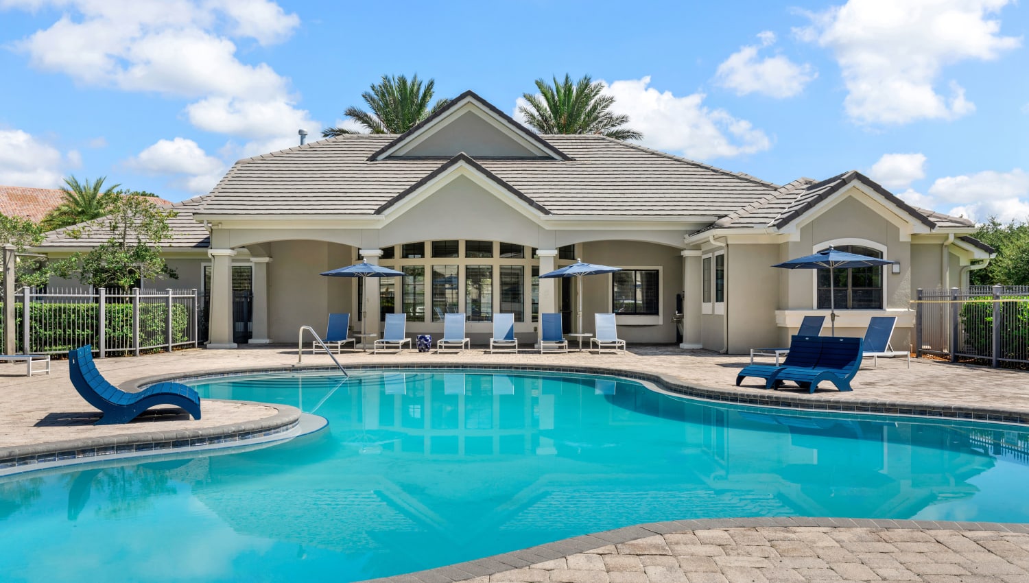 Resort style pool at Mirador & Stovall at River City in Jacksonville, Florida