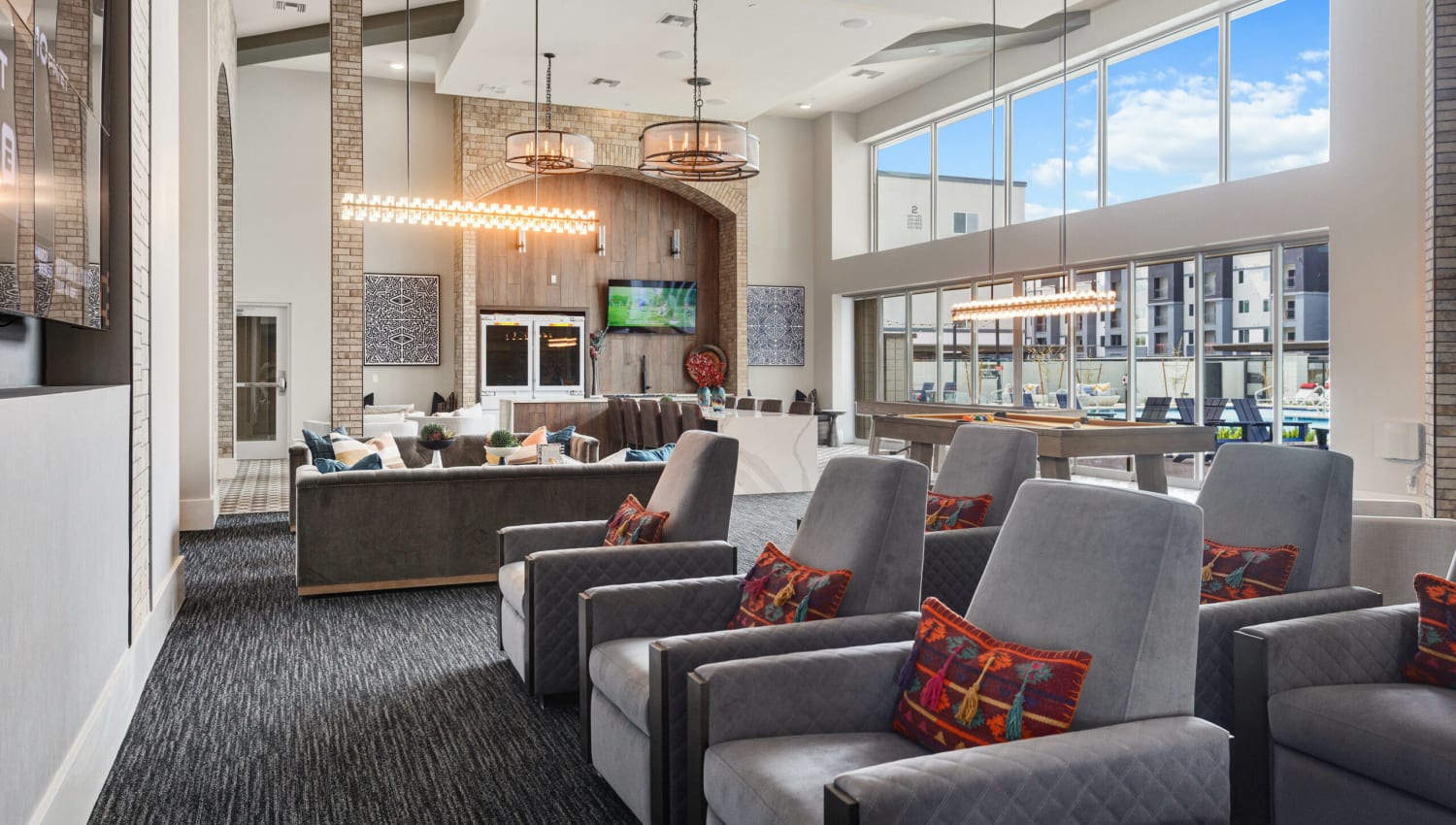 Resident lounge with lots of seating at Olympus Chandler at the Park in Chandler, Arizona