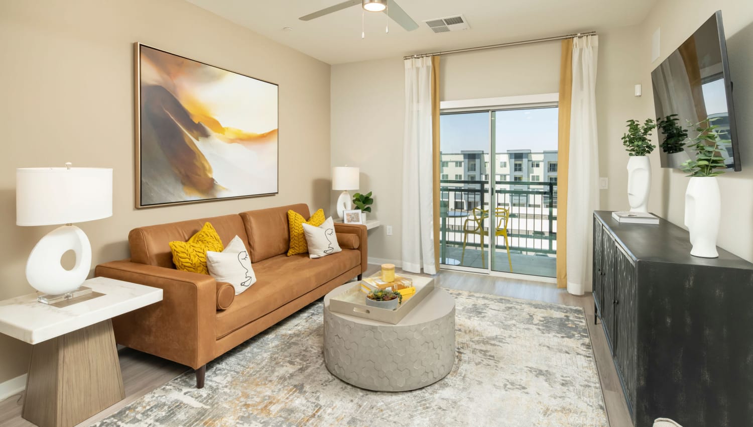 Spacious living room at Olympus Chandler at the Park in Chandler, Arizona