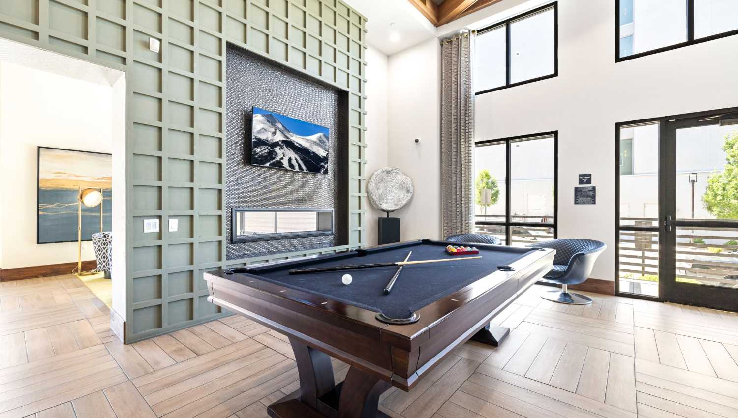 A pool table in a room at Olympus Highlands North in Albuquerque, New Mexico