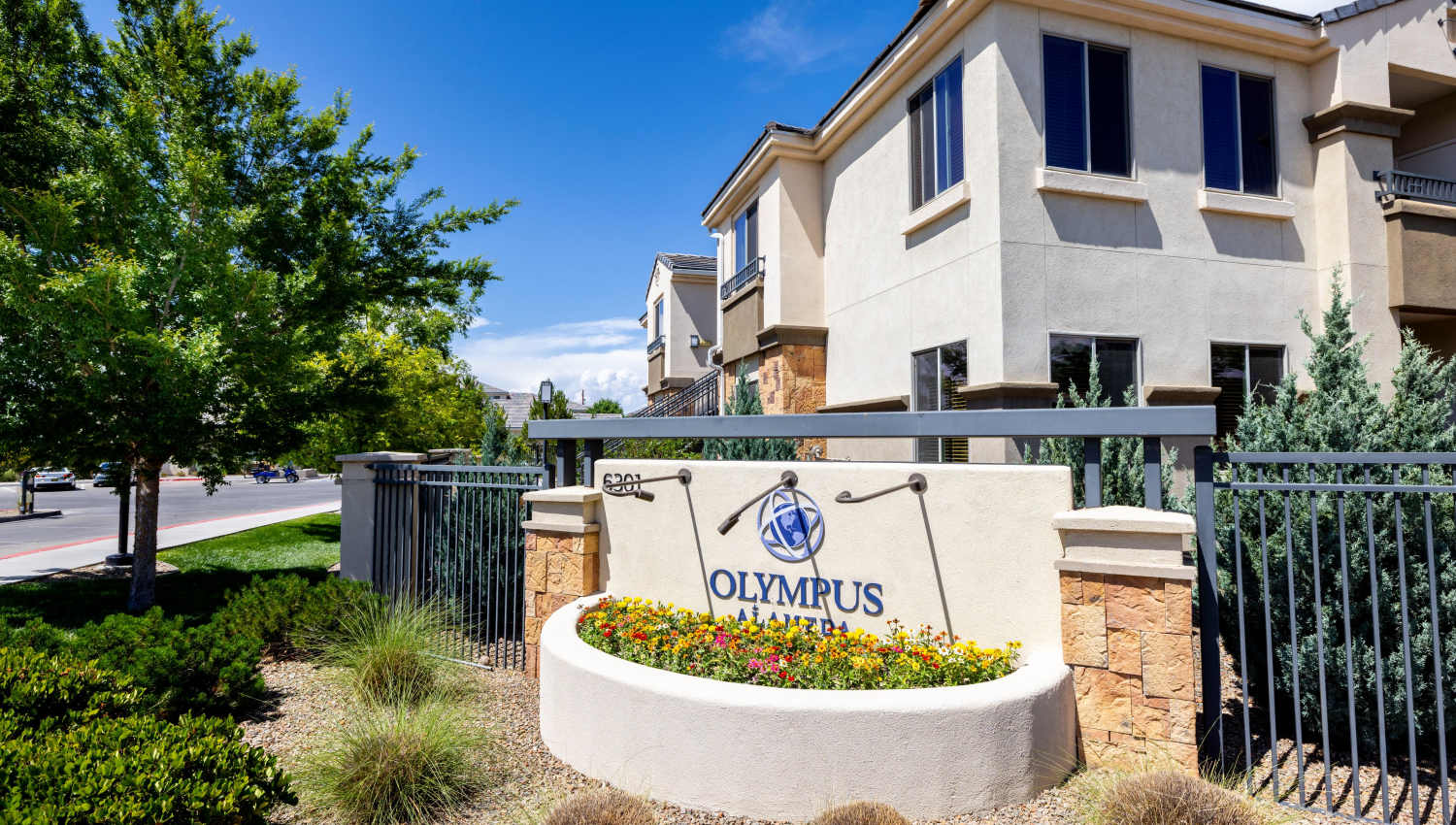 Property signage at Olympus Alameda in Albuquerque, New Mexico