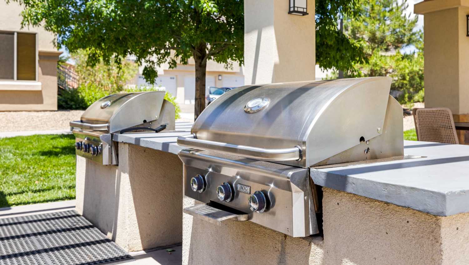 Exterior grill area at Olympus Alameda in Albuquerque, New Mexico