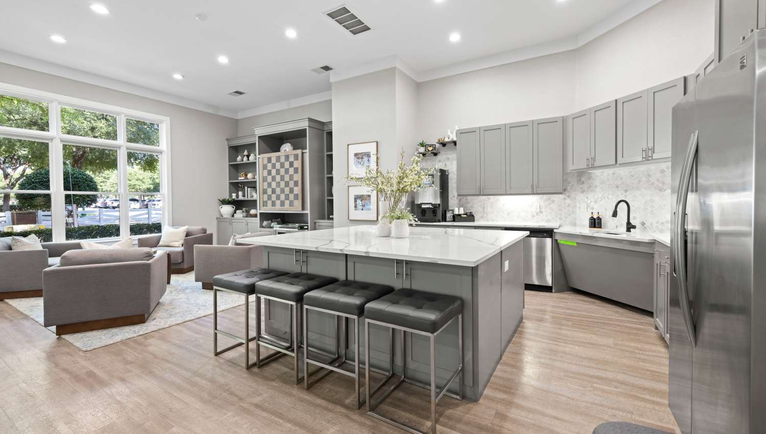 Clubhouse kitchen at Olympus Town Center in Keller, Texas