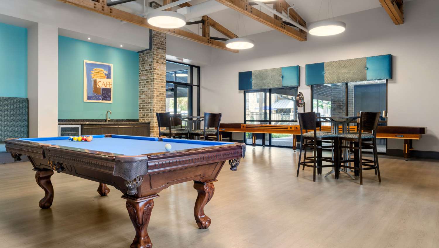 Gaming room at Tacara at Westover Hills in San Antonio, Texas