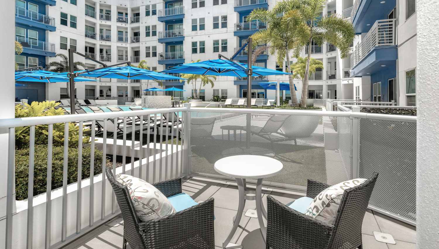 View from a private patio of 930 Central Flats in St Petersburg, Florida