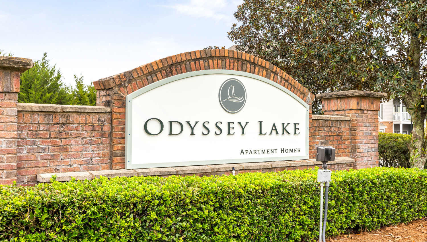 Apartment Sign at Odyssey Lake in Brunswick, Georgia