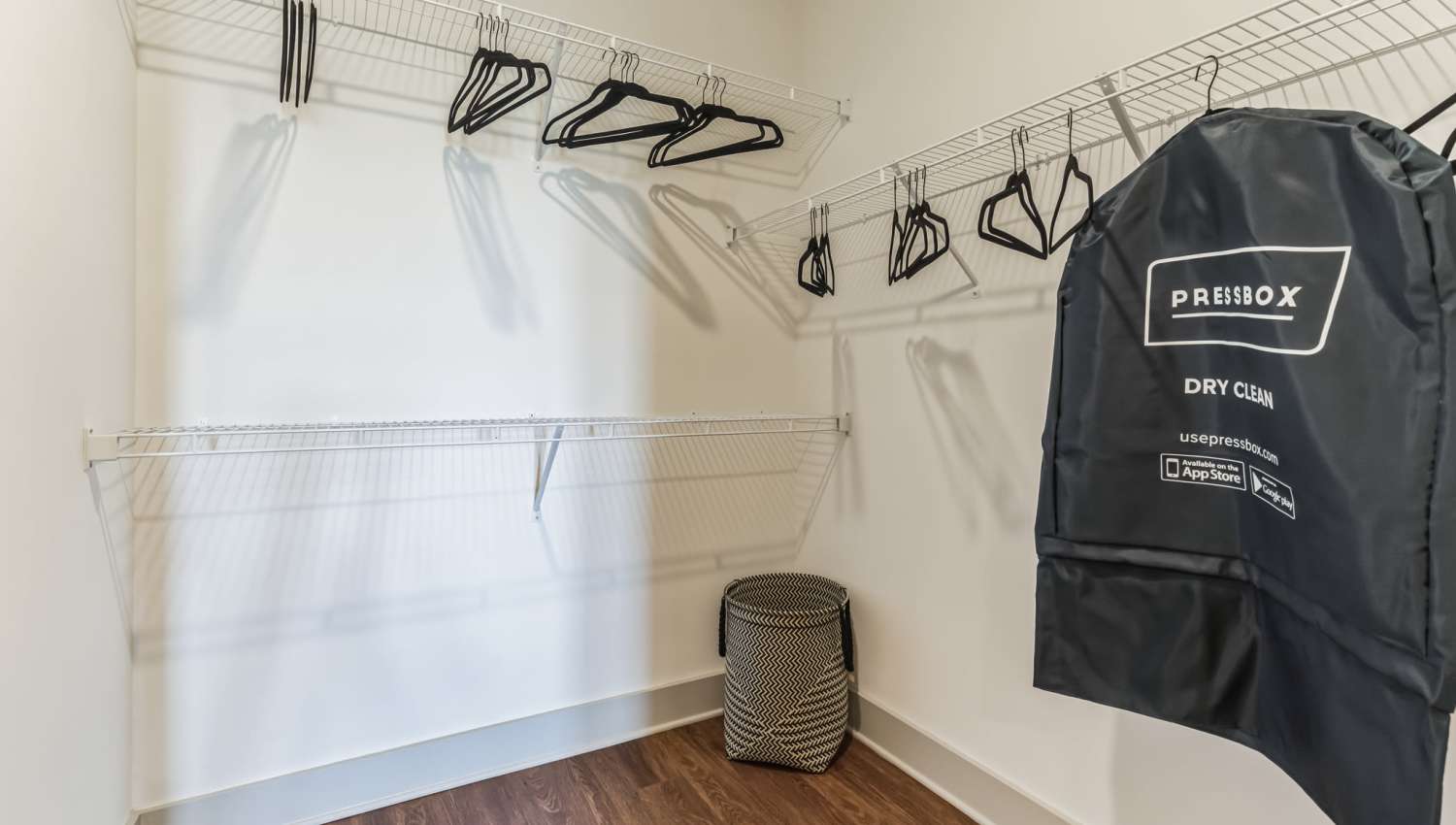 View of spacious walk-in closets at The Griff in Nashville, Tennessee,  