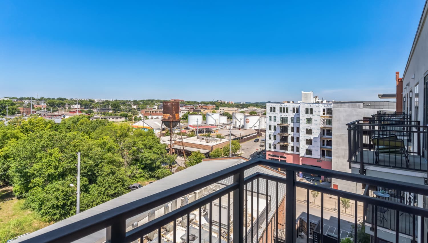 Charming community view from the balcony at The Griff in Nashville, Tennessee, 
