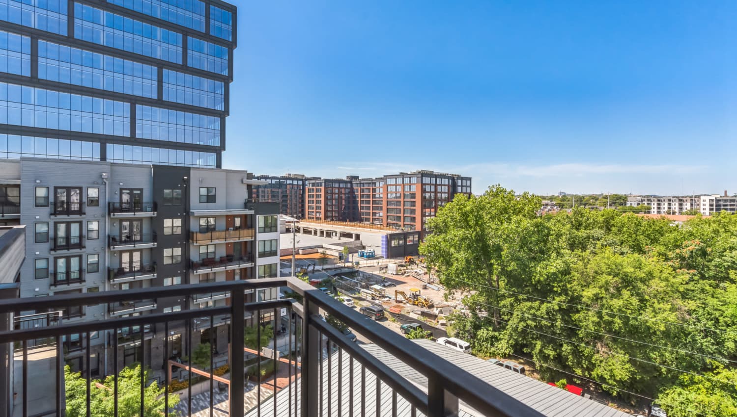 View of community from balcony at The Griff in Nashville, Tennessee,  