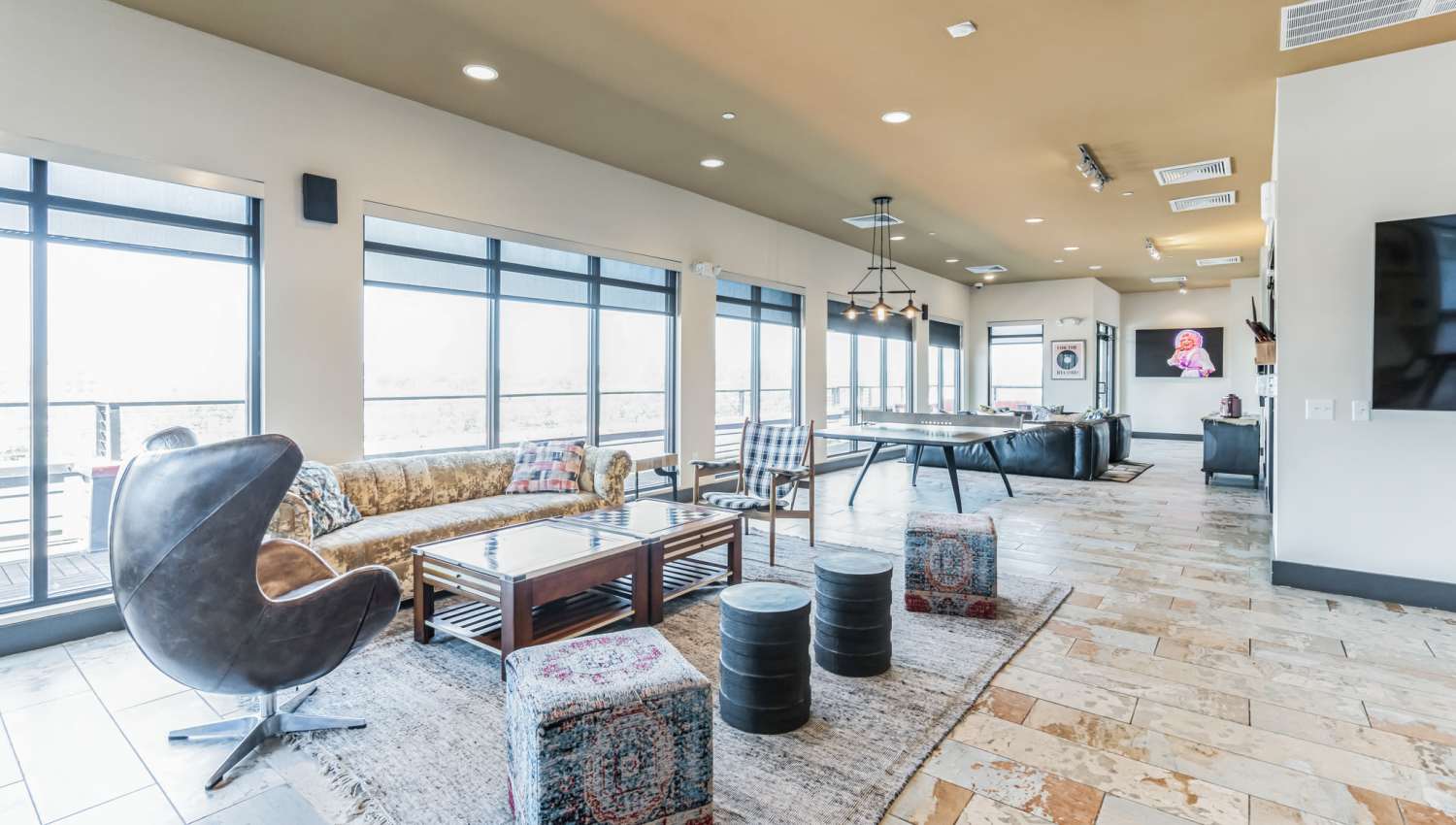 Lounge area with lots of seating at The Griff in Nashville, Tennessee, 