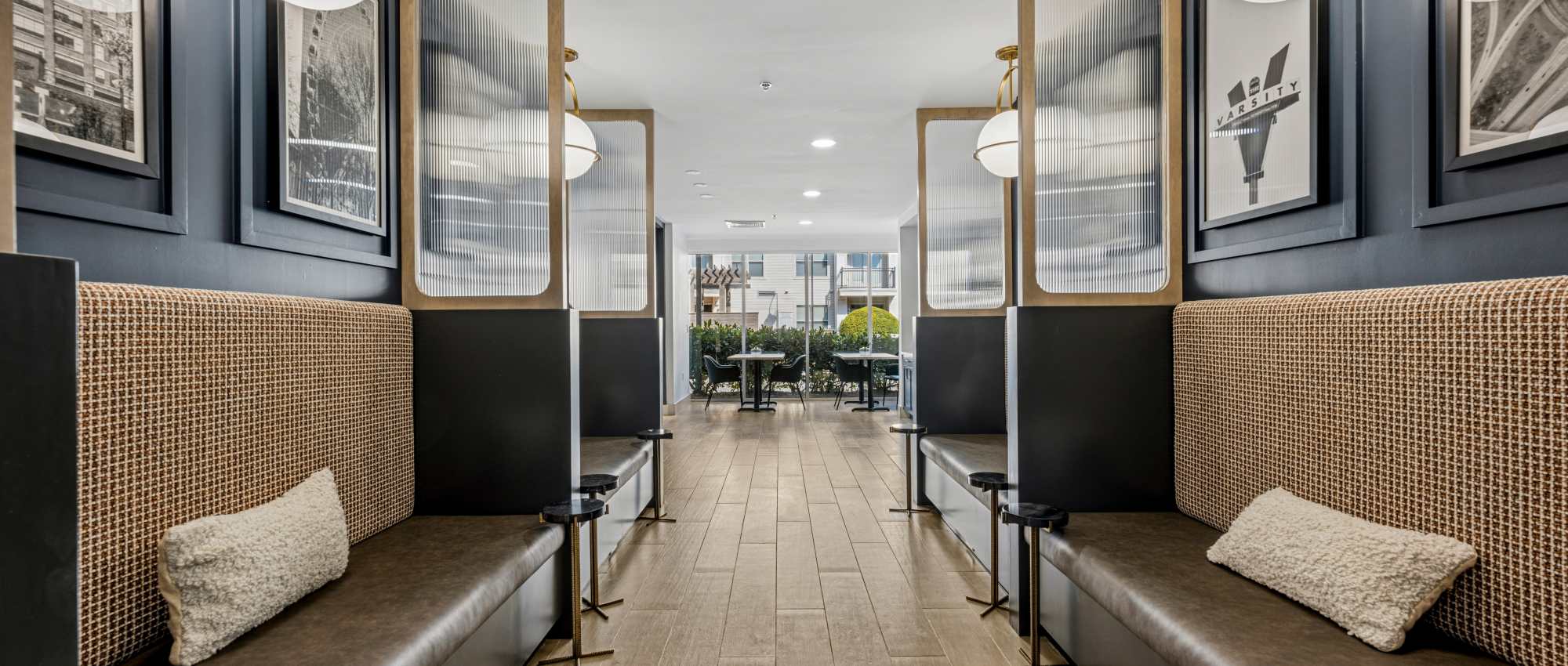 New Banquette Seating in Renovated Resident Lounge