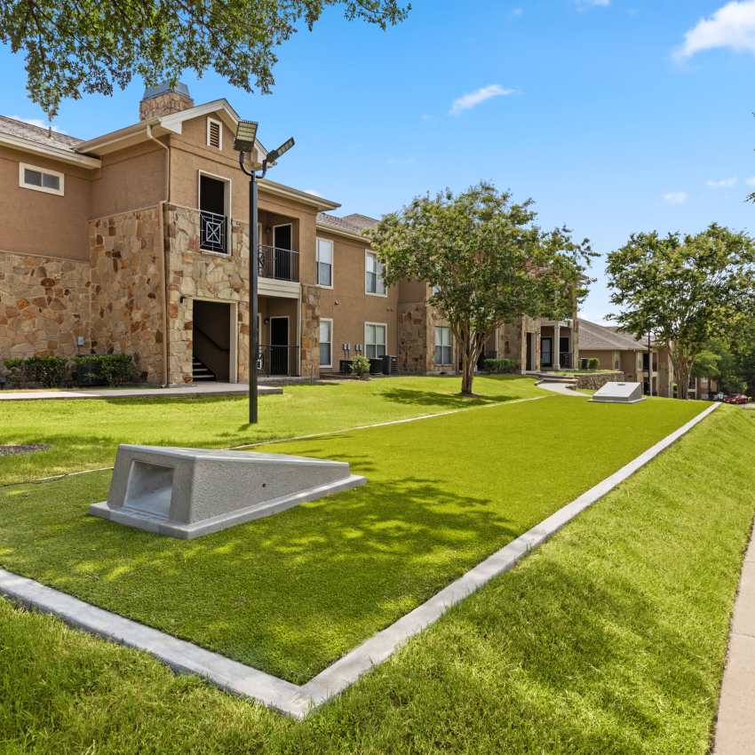 Cornhole at El Lago Apartments in McKinney, Texas