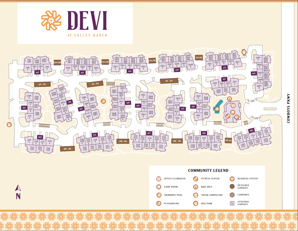 Devi at Valley Ranch Community Site Map